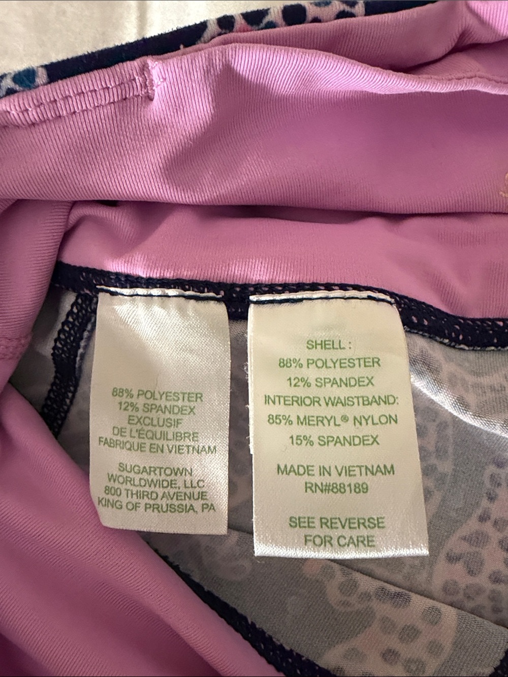 Lilly Pulitzer Women’s Navy Blue Pink Leopard-Print Leggings - Picture 3 of 7